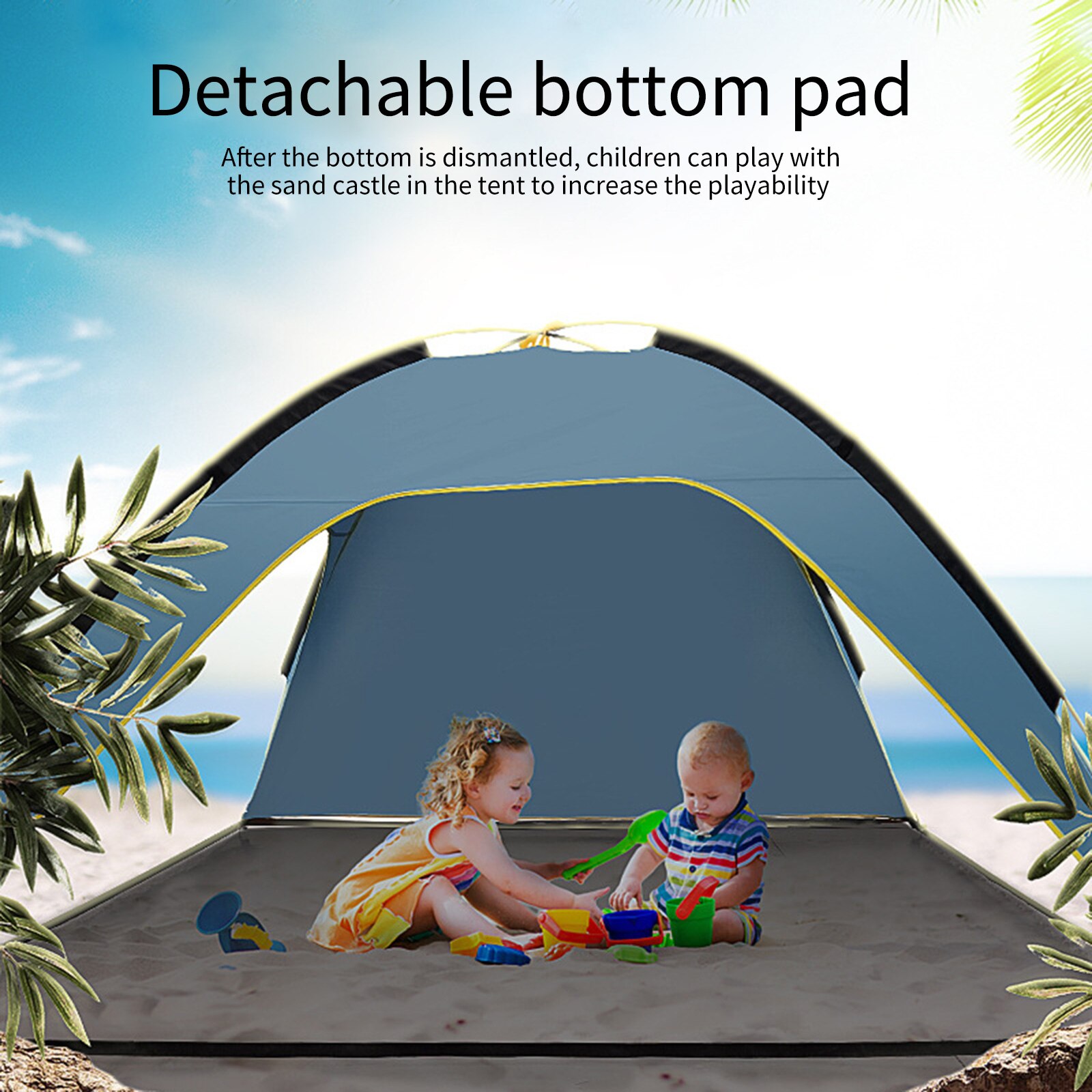 Cheap Goat Tents Beach Tent Automatic Open Ultralight Sun Shelter Camping Tents for Beach Playing Sun Shelter Travelling Hiking   